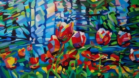 Blooms among the planes - stretched print