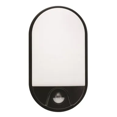 Brilliant Lighting 10W Barnet Slimline Oval Bunker Security Sensor Light / Black