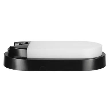 Brilliant Lighting 10W Barnet Slimline Oval Bunker Security Sensor Light / Black