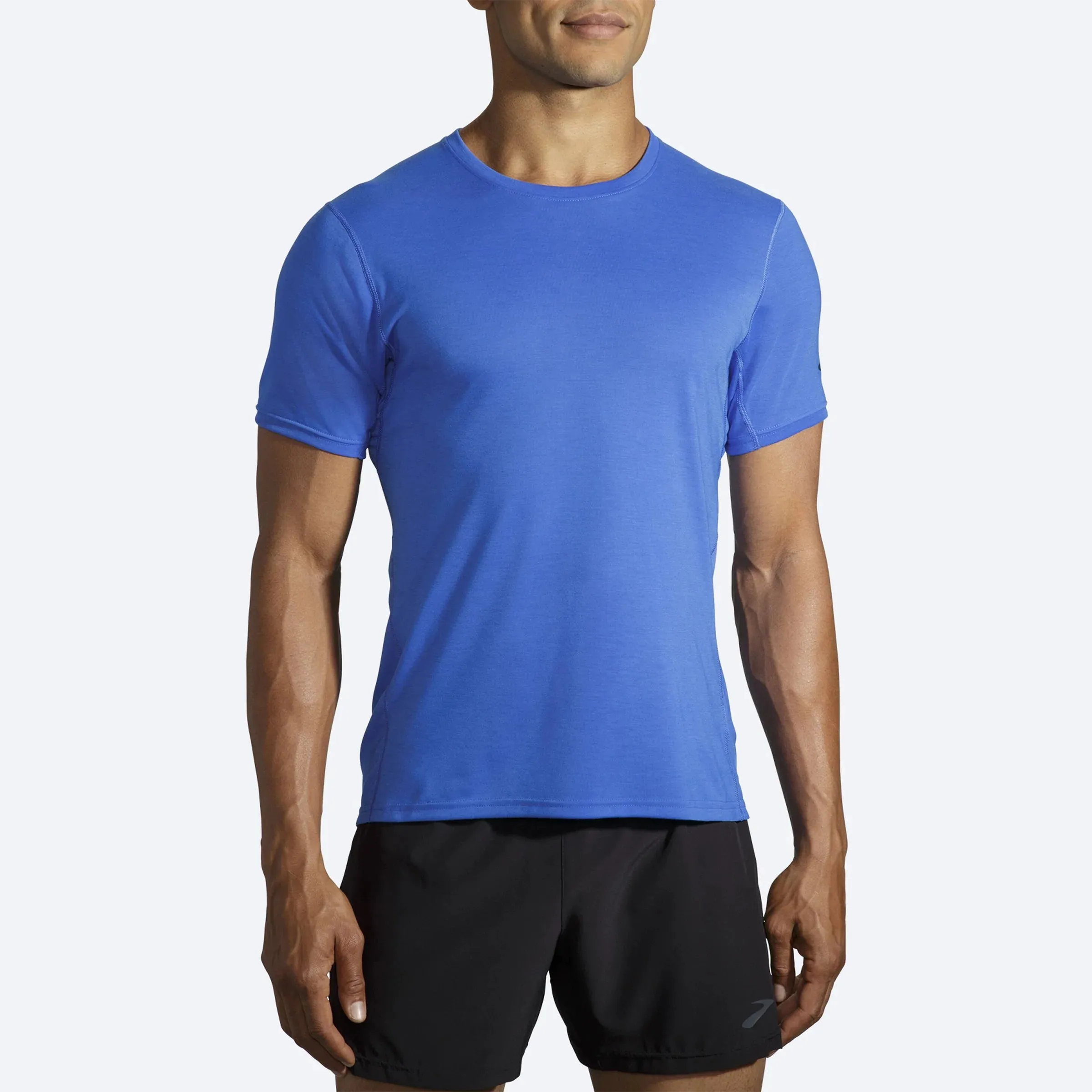Brooks | Distance Short Sleeve | Men's | Heather Bluetiful