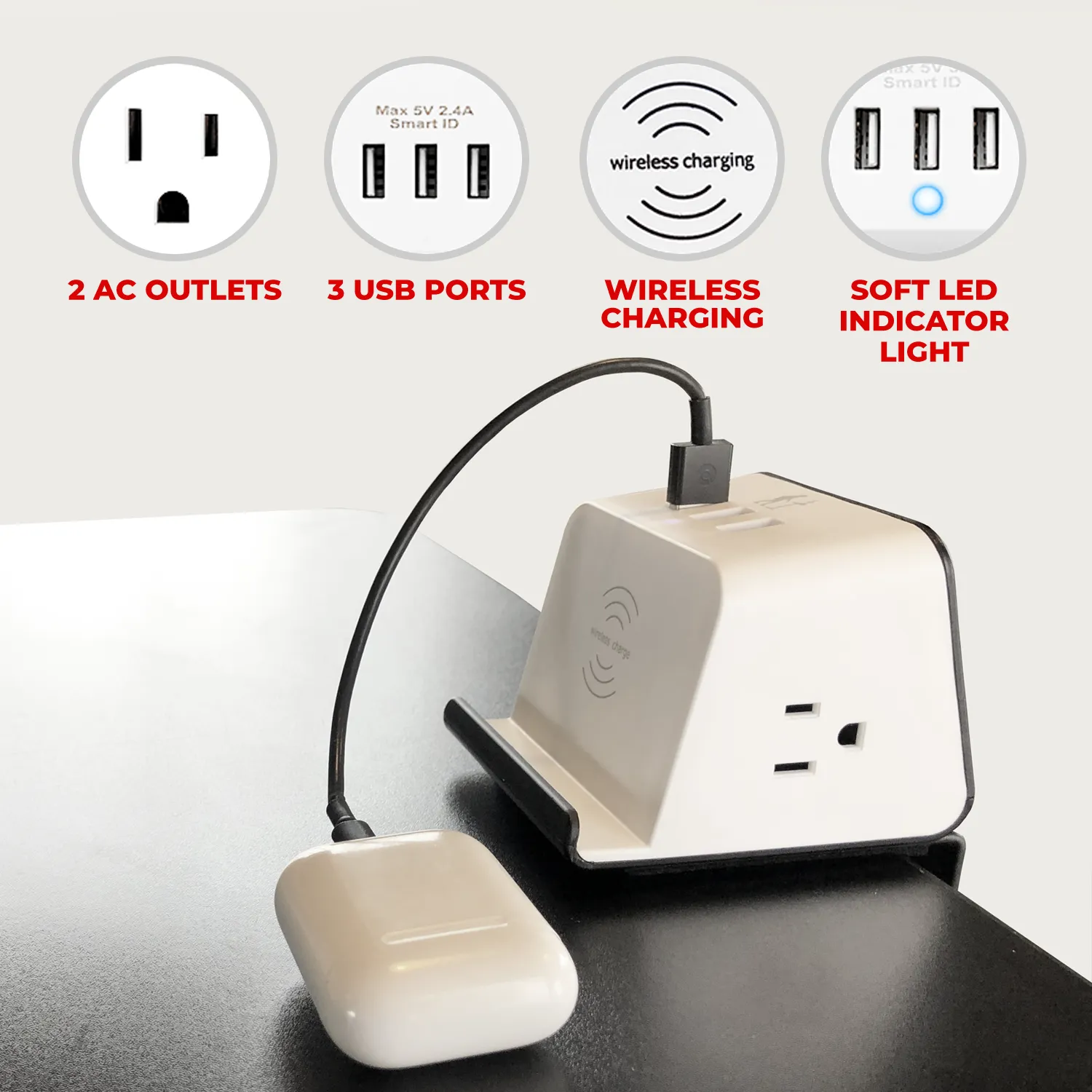 Clamp-on Wireless Charger Power Station