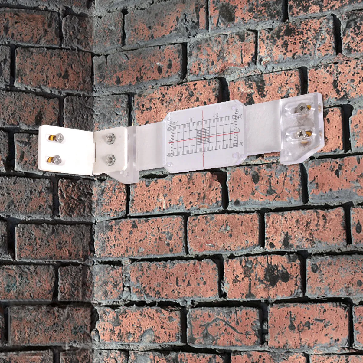 Conner Concrete Crack Monitor,Mountlaser Crack Monitors, Clear, Black/Red, 0 mm Graduation Marks
