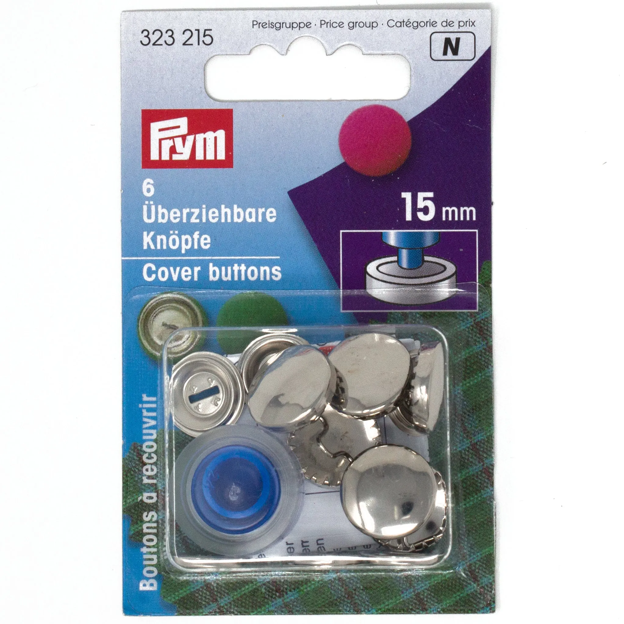 Cover Buttons With Tool, 15mm