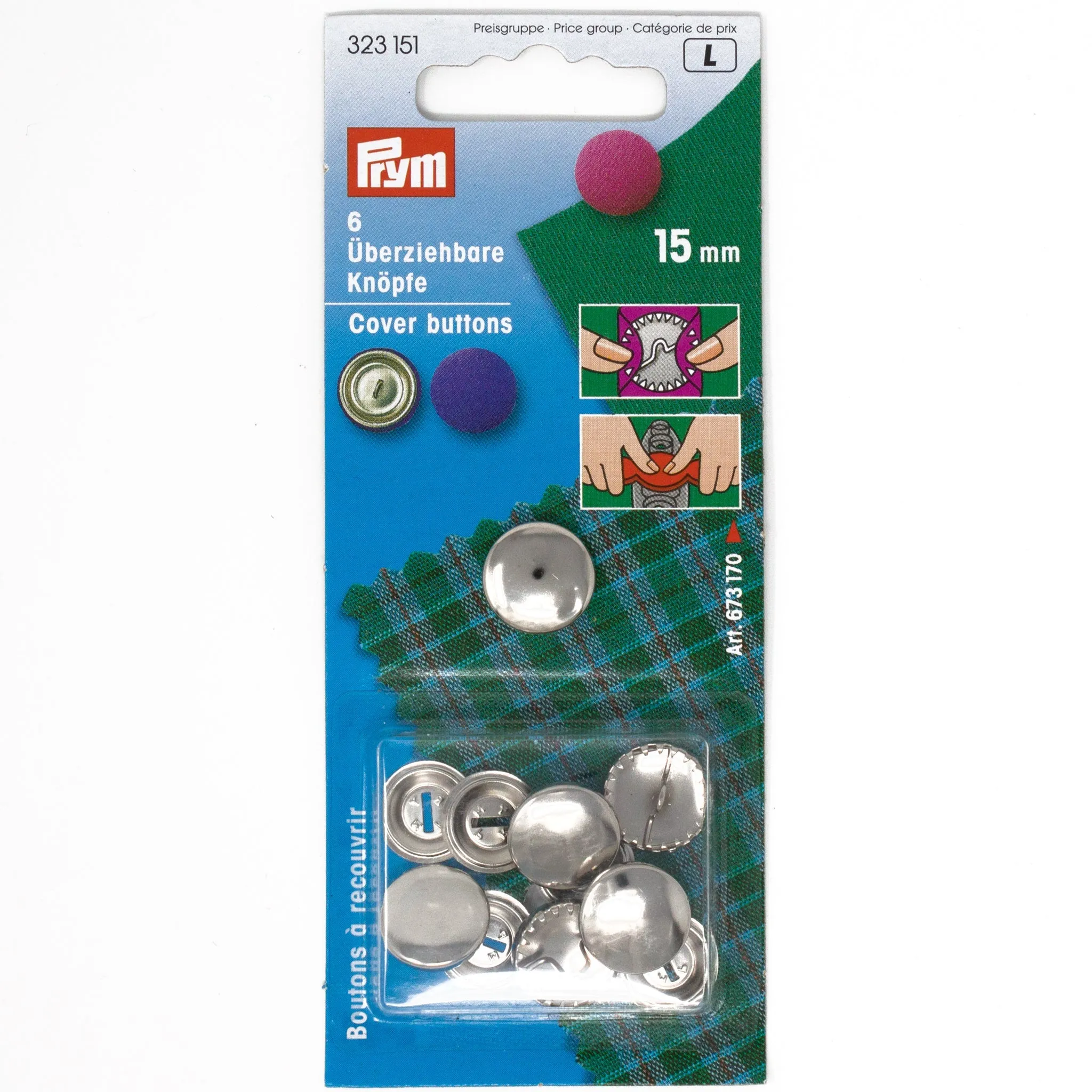 Cover Buttons Without Tool, 15mm