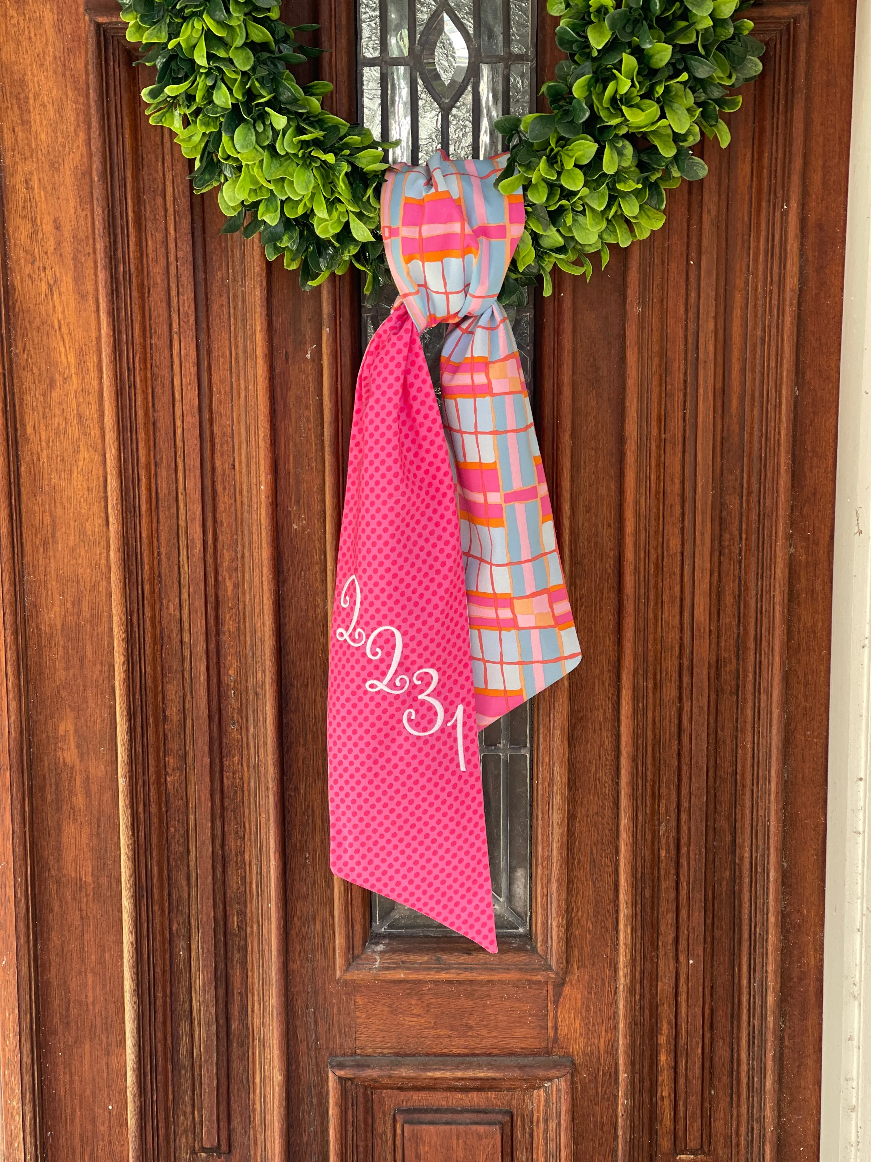 Custom Embroidered, Personalized, Monogrammed Seersucker, Gingham, or Solid SINGLE Sash with TWO Patterns