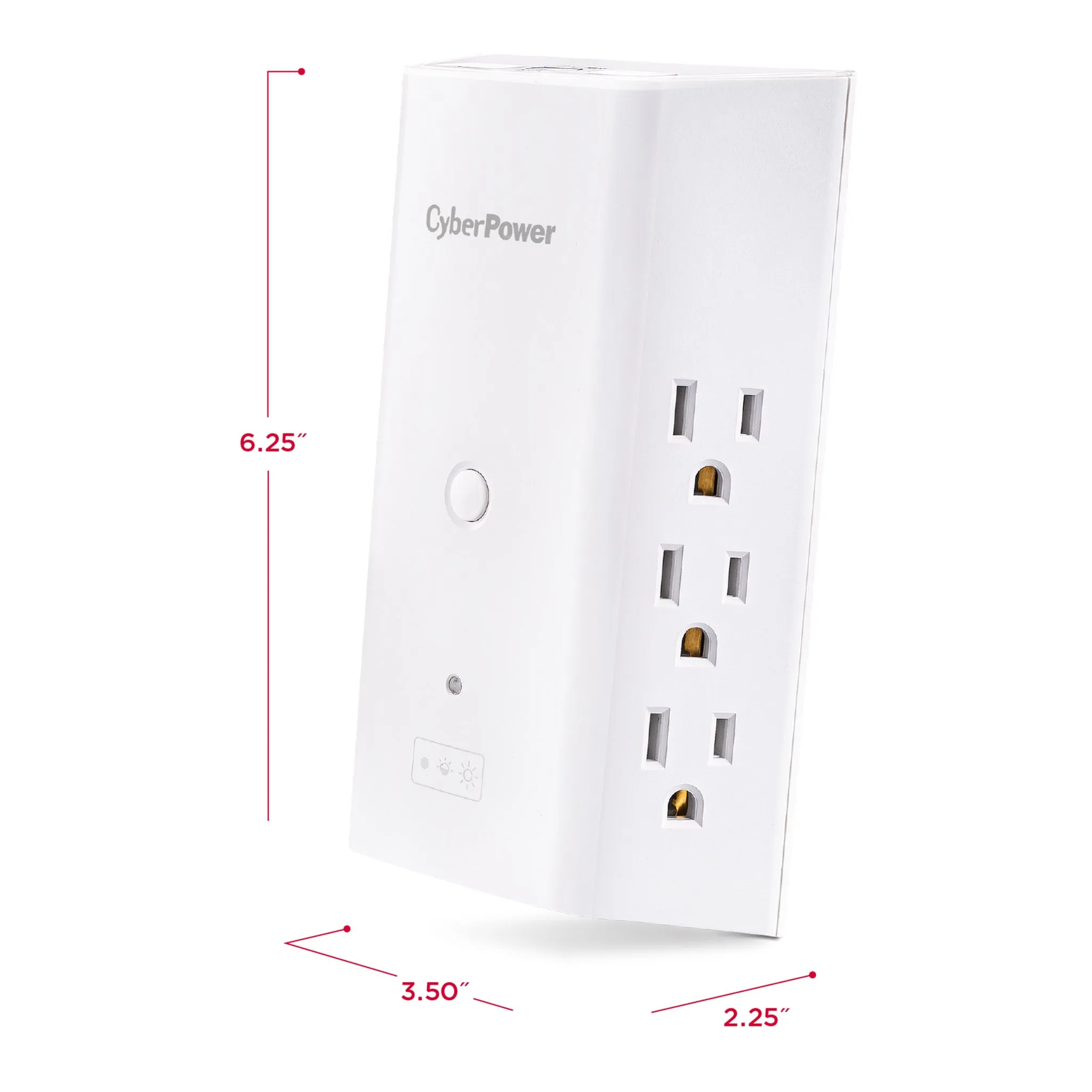 CyberPower P6WUCL 6-Outlet Wall Tap with 3 USB Ports and Night Light