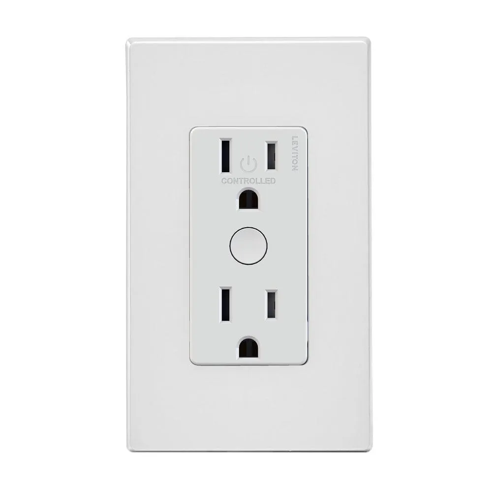 Decora Smart Wi-Fi Duplex Tamper Resistant Outlet, No Hub Required, Works with Alexa and Google Assistant, White