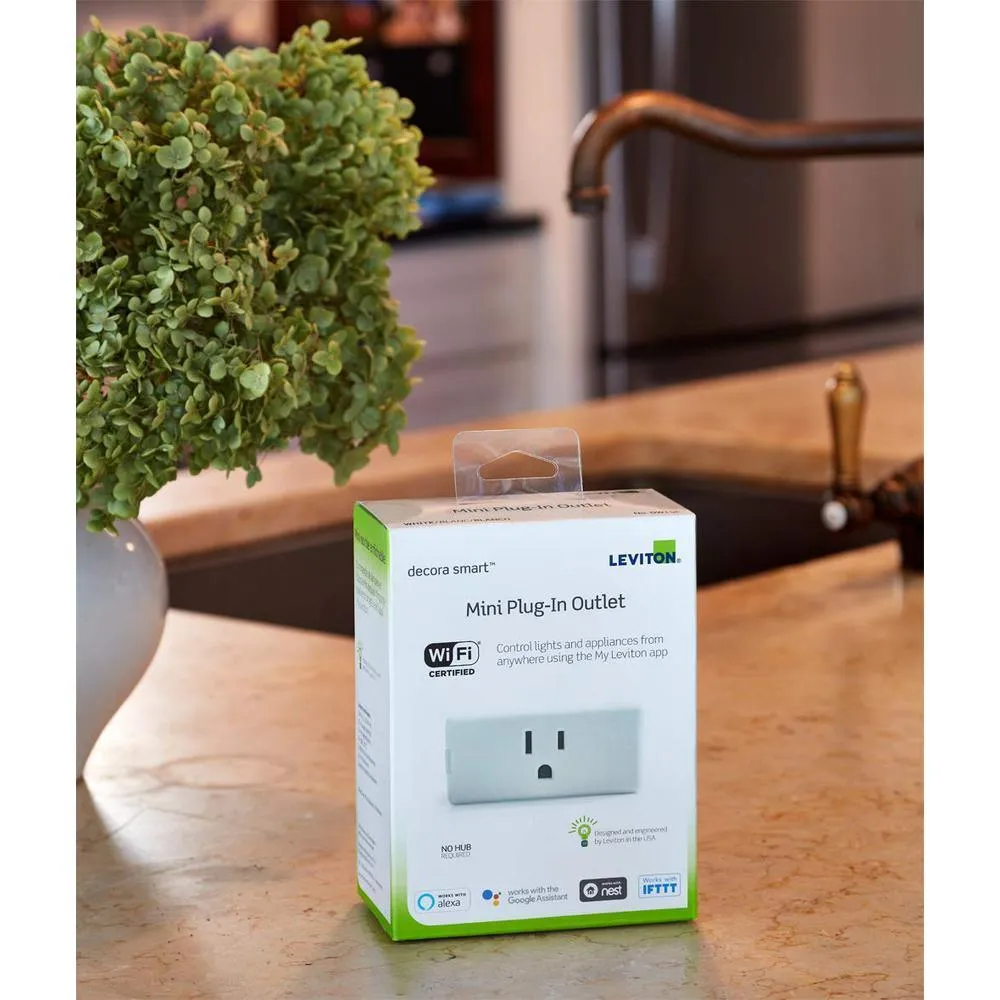 Decora Smart Wi-Fi Mini Plug-In Single Outlet, No Hub Required, Works with Alexa and Google Assistant, White