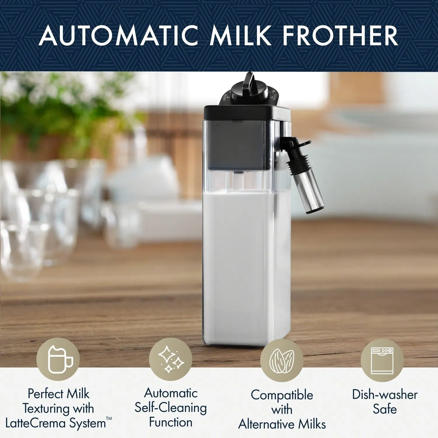 De'Longhi Dinamica with LatteCrema Super Automatic Espresso Machine in Silver (ECAM35075SI)