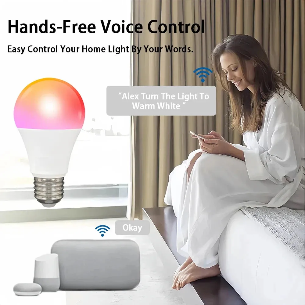 Dimmable 18W 15W Smart Led Light Bulb RGB CCT E27 Tuya WiFi Smart Home Led Lamp Compatible With Alexa Amazon Google Assistant