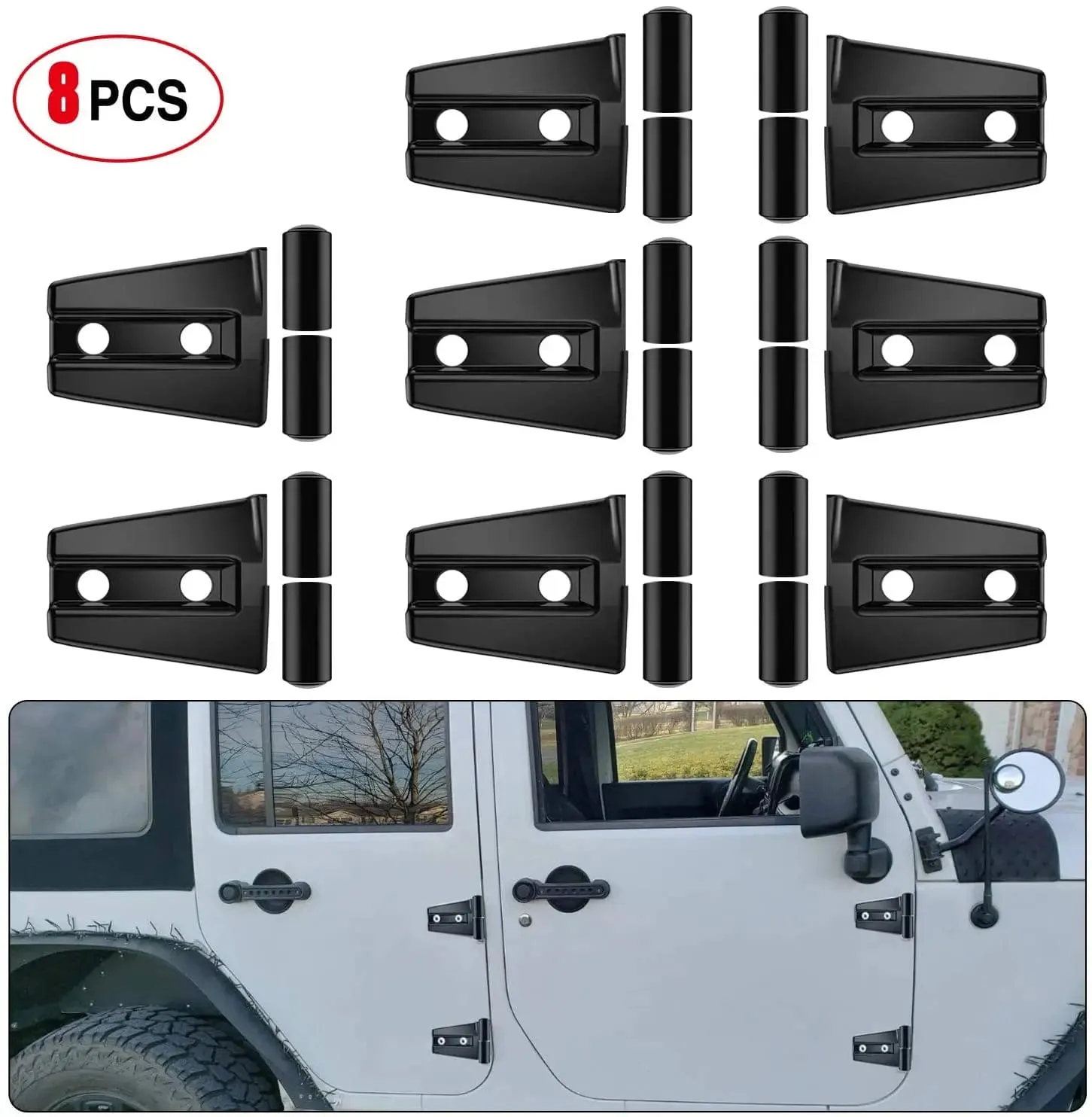 Door Hinge Cover For 2007-2017 Jeep Wrangler Unlimited 4Door (8 Pcs)
