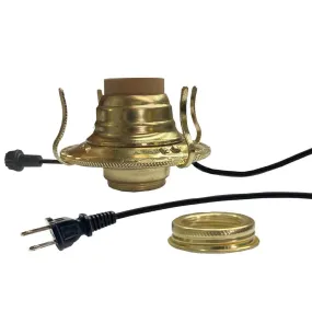 Electric Oil Lamp Burners, #2-Black, Brass-Plated