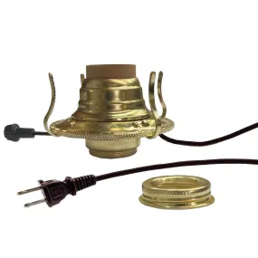 Electric Oil Lamp Burners, #2-Brown, Brass-Plated