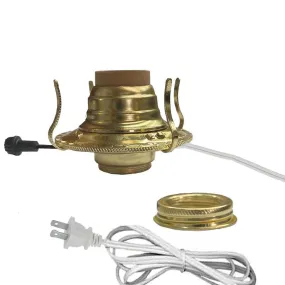 Electric Oil Lamp Burners, #2-White, Brass-Plated
