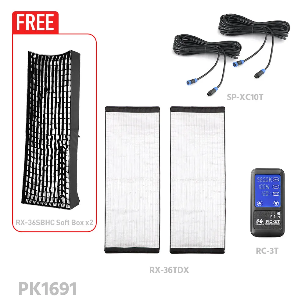 FalconEyes RX-36TDX 250W Bi-Color Roll-Flex Flexible LED Panel