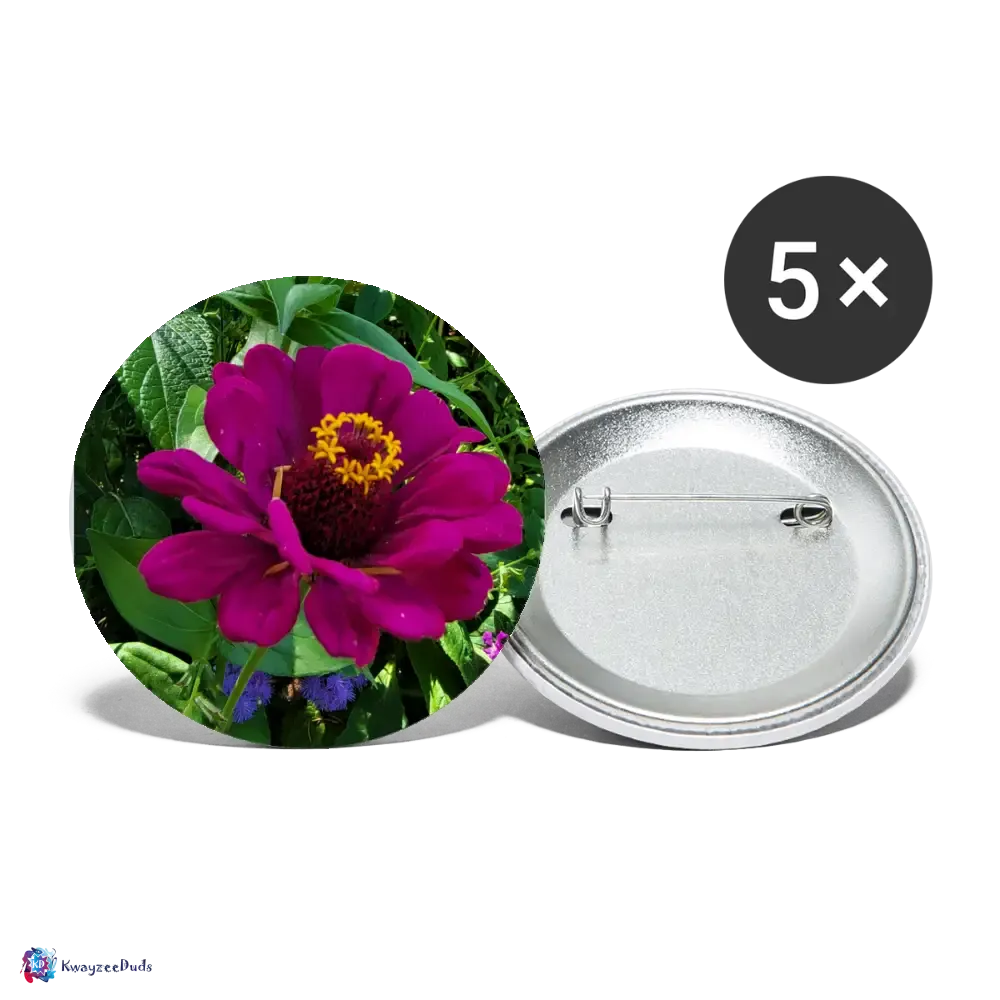 Giverny Zinnia Buttons large 2.2'' (5-pack)
