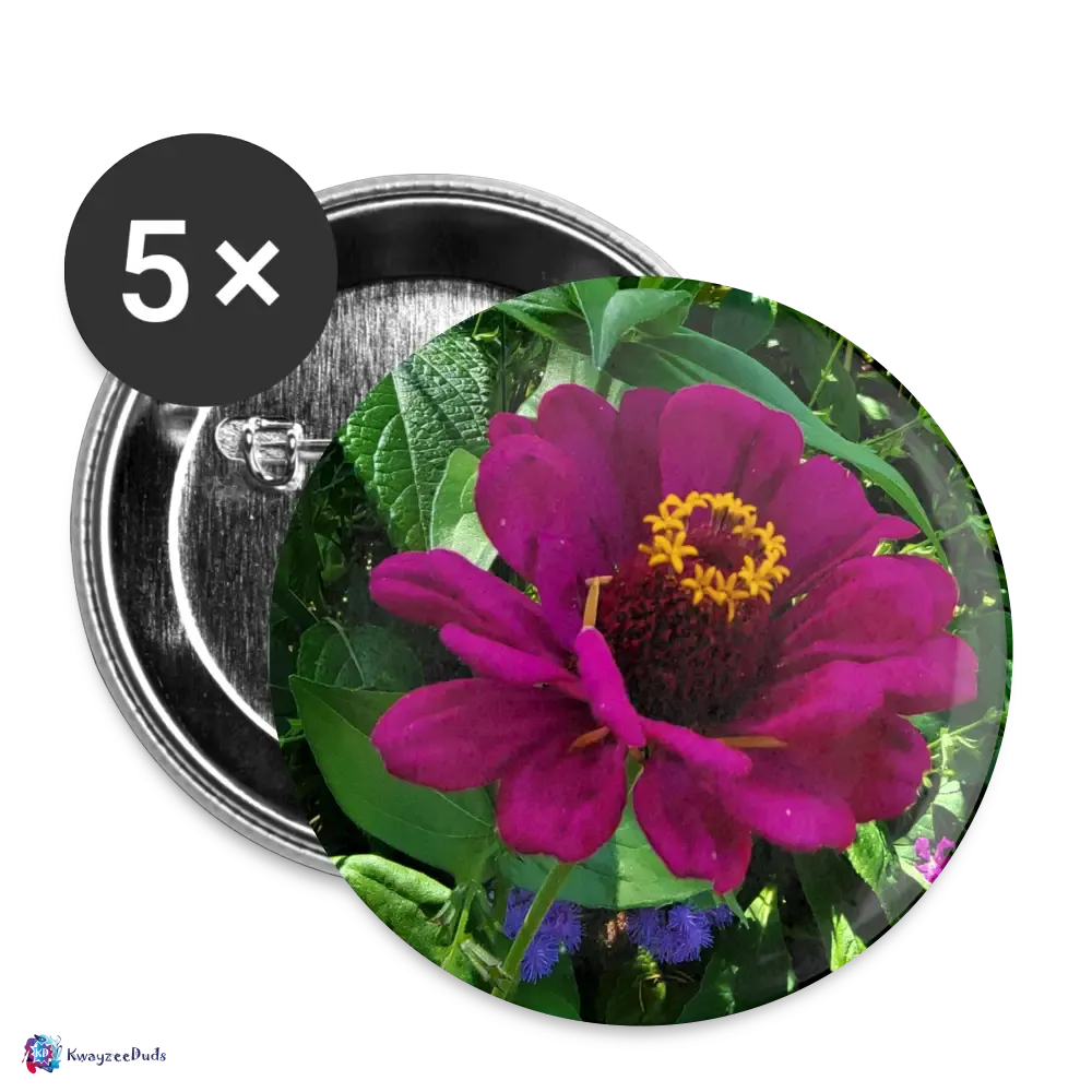 Giverny Zinnia Buttons large 2.2'' (5-pack)