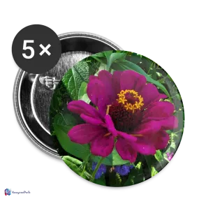 Giverny Zinnia Buttons large 2.2'' (5-pack)