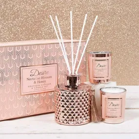 Gold Diffuser Candle Set of 3