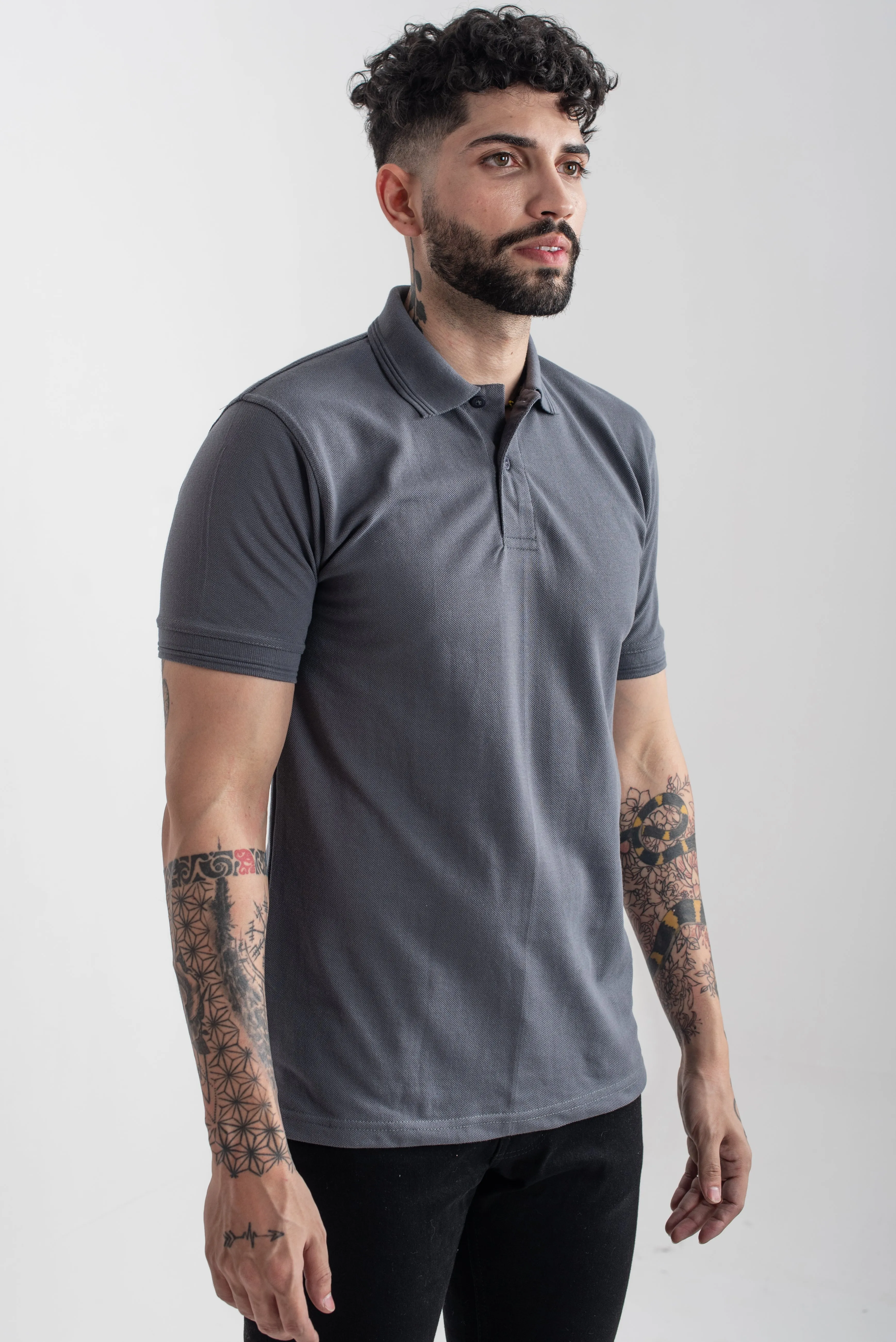Grey Plain Polo