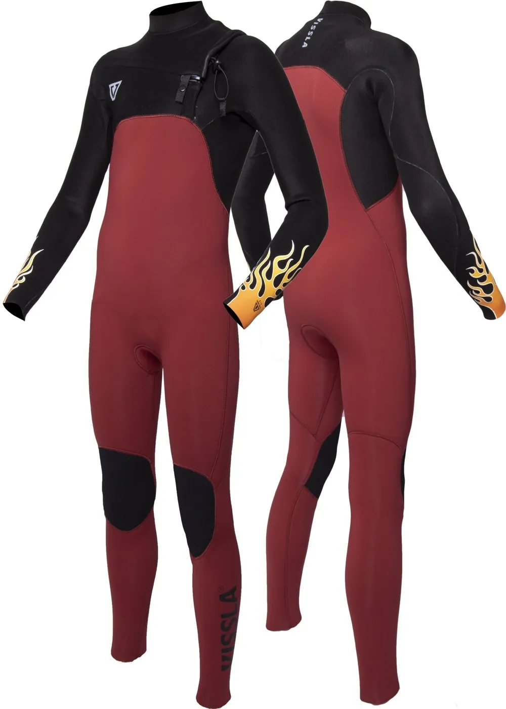 High Seas Boys Fire 3-2 Full Chest Zip Wetsuit
