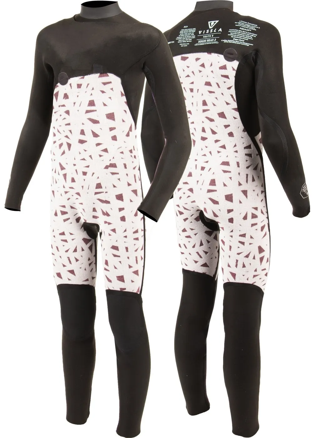 High Seas Boys Fire 3-2 Full Chest Zip Wetsuit