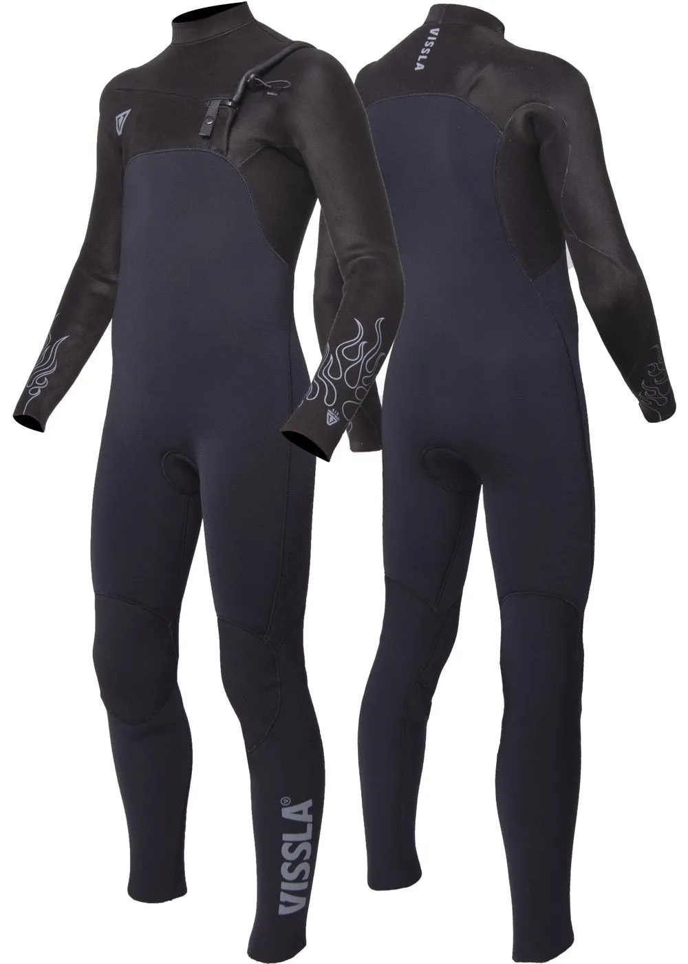 High Seas Boys Fire 3-2 Full Chest Zip Wetsuit