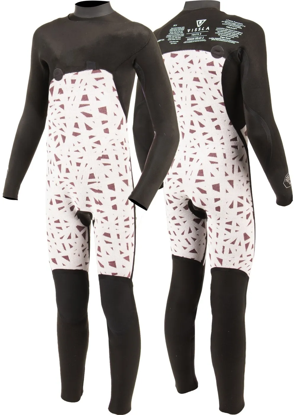 High Seas Boys Fire 3-2 Full Chest Zip Wetsuit