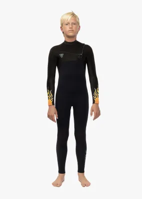 High Seas Boys Fire 3-2 Full Chest Zip Wetsuit