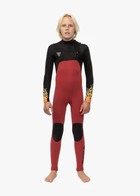 High Seas Boys Fire 3-2 Full Chest Zip Wetsuit