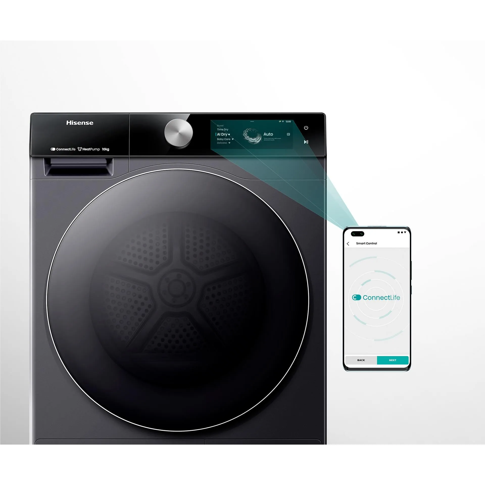 Hisense HDFS10HPB 10kg Series 9 Pump Dryer (Charcoal Black)
