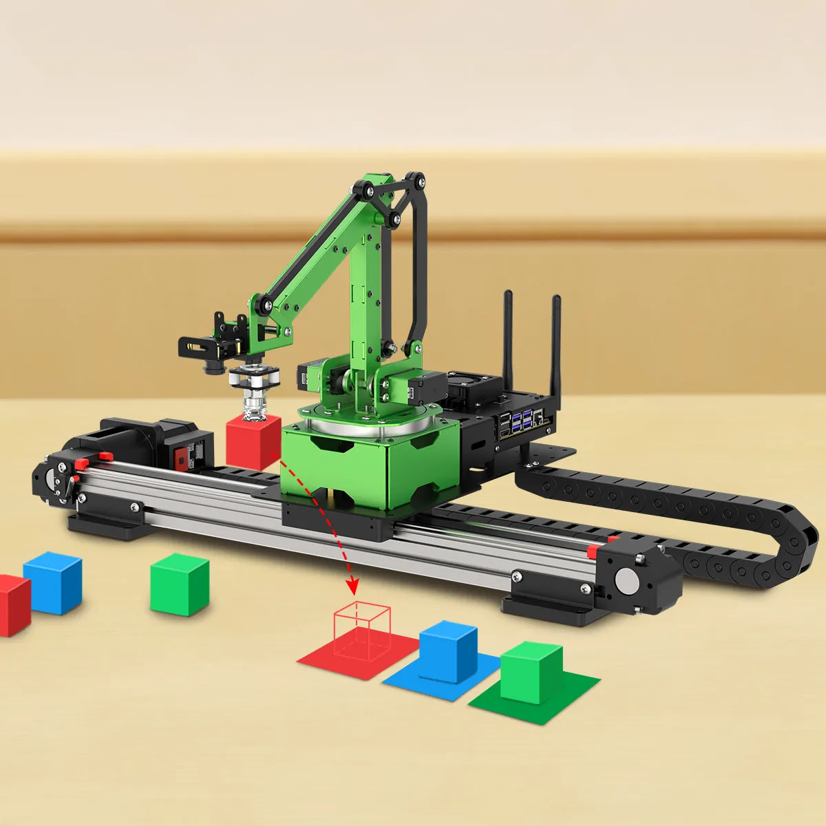 Hiwonder JetMax Pro JETSON NANO Robot Arm with Mecanum Wheel Chassis/ Electric Sliding Rail Support ROS Python