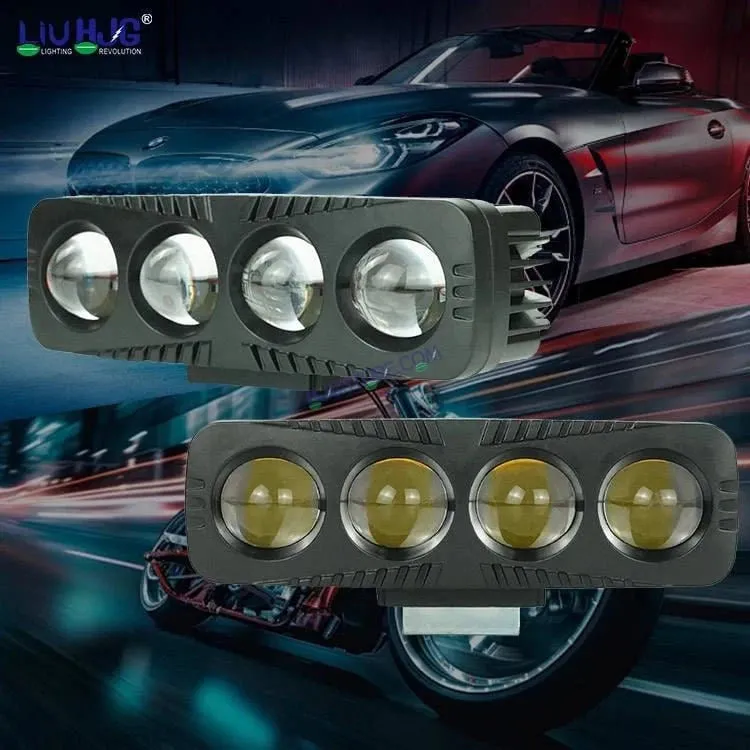 HJG 4 Lens CREE LED Foglight with Red DRL Rectangle 12v Modular Offroad Led Pods Laser Rgb Led Work Light, Set of 2 HJG Foglight