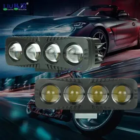 HJG 4 Lens CREE LED Foglight with Red DRL Rectangle 12v Modular Offroad Led Pods Laser Rgb Led Work Light, Set of 2 HJG Foglight