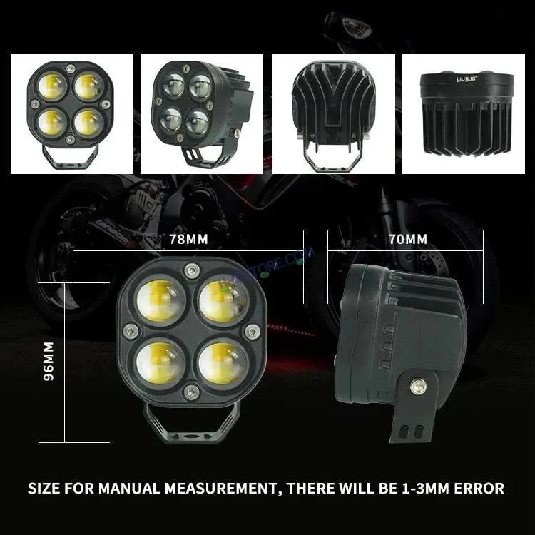 HJG 4x4 CREE LED Foglight Rectangle Mini Rgbw 12v Modular Offroad Led Pods Laser Rgb 3 Inch Led Work Light, Set of 2 HJG Foglight