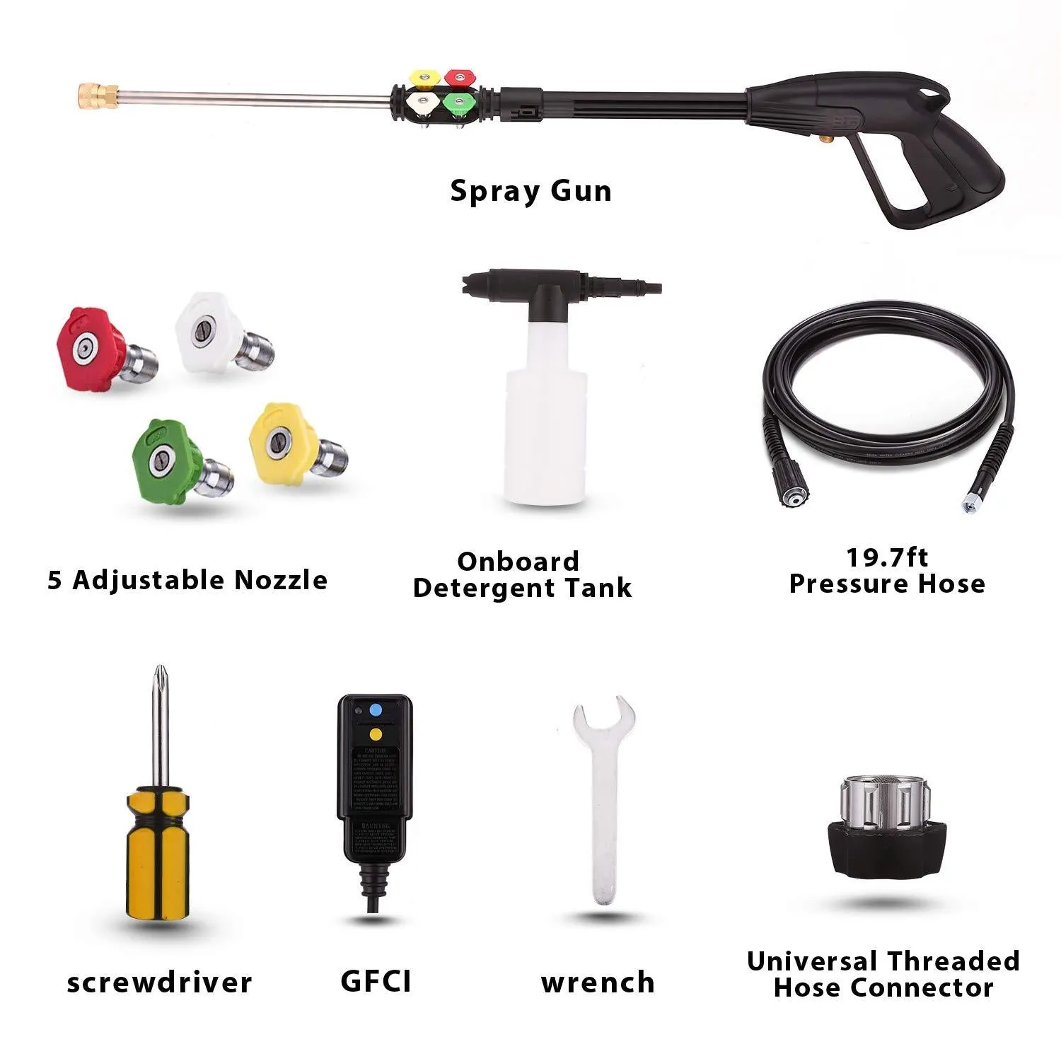 Homdox 3500 PSI Electric Pressure Washer 2.6 GPM Power Washer 1800W Electric Power Washer Cleaner with 4 Nozzles