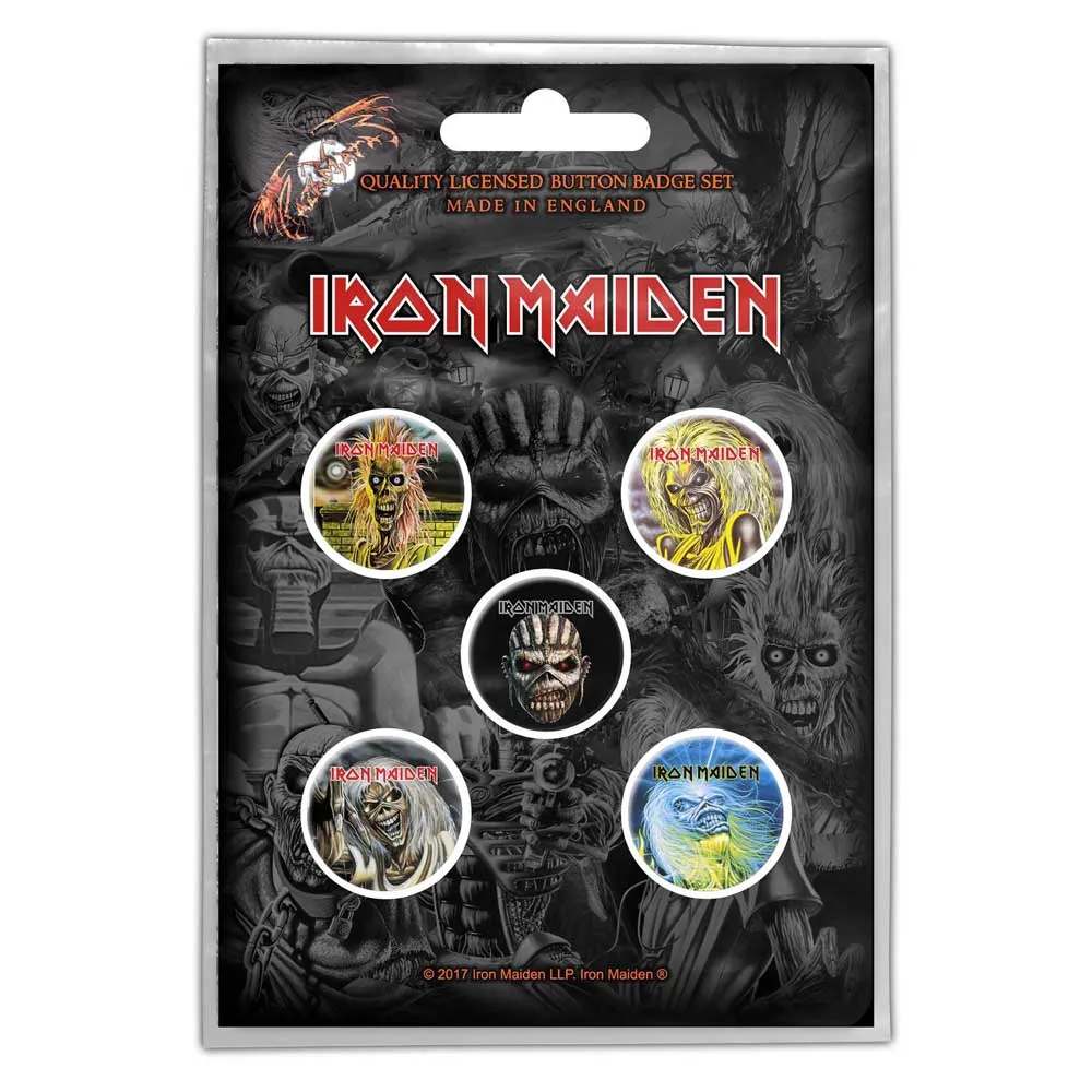 Iron Maiden "Faces Of Eddie" 5 Button Pack