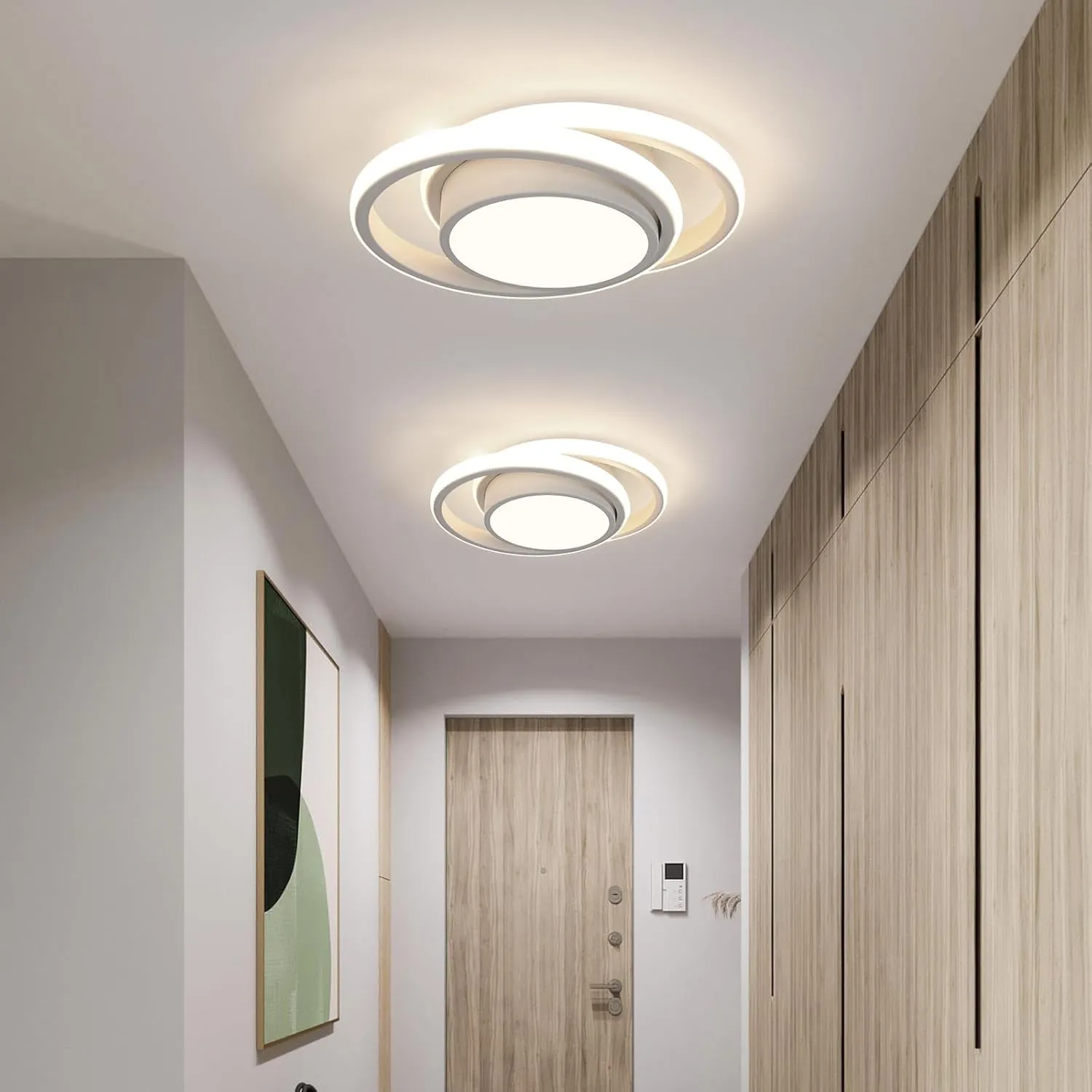 LED Ceiling Lights, 32W 2350LM Ceiling Lamp, Dia 28cm Round Modern Design Ceiling Lighting Fixturefor Hallway Balcony Bedroom Corridor, Natural Light 4500K