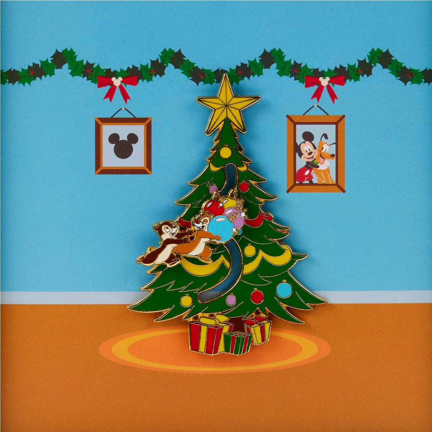 LF Disney Chip And Dale Tree Ornaments 3 Inch Collector Box Pin