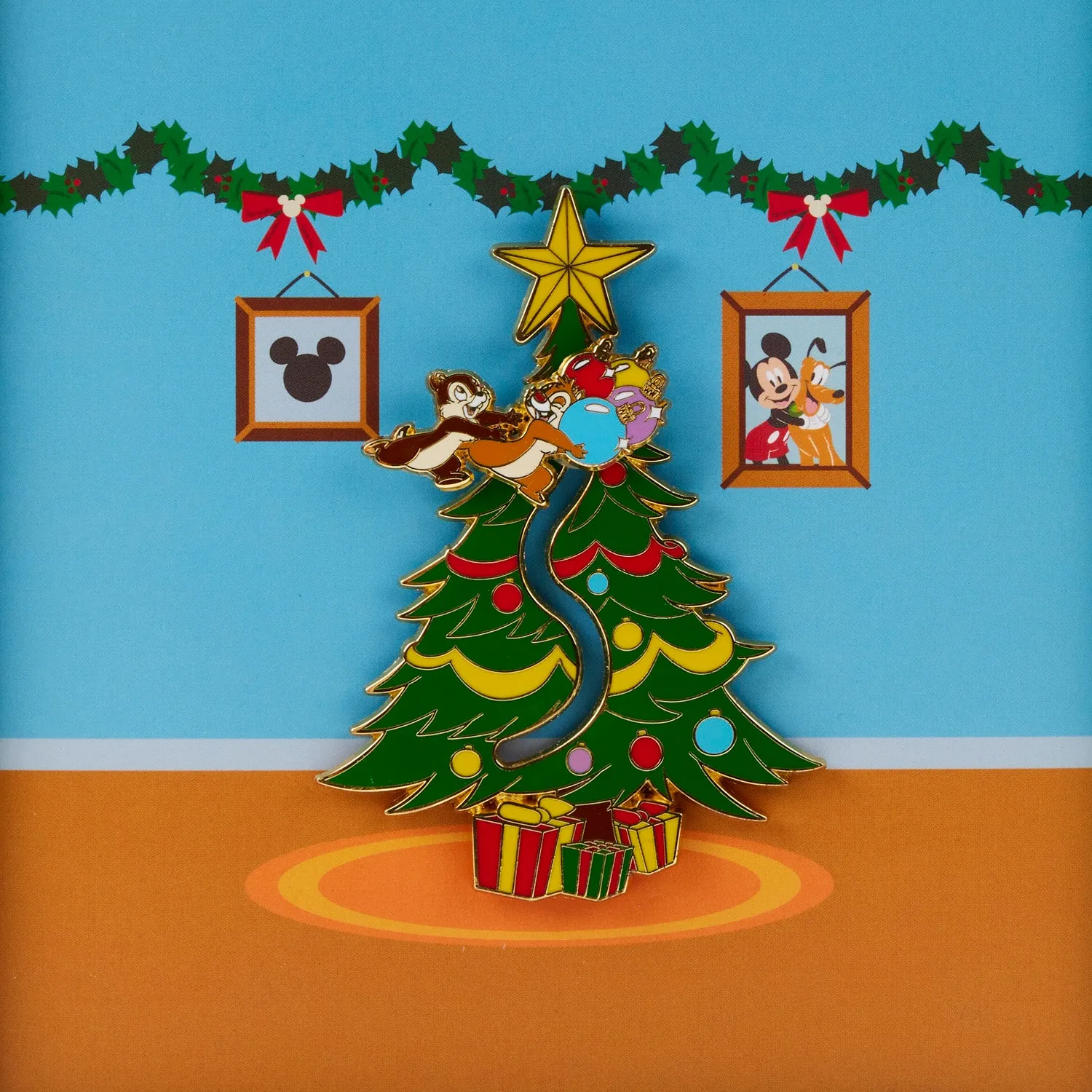LF Disney Chip And Dale Tree Ornaments 3 Inch Collector Box Pin