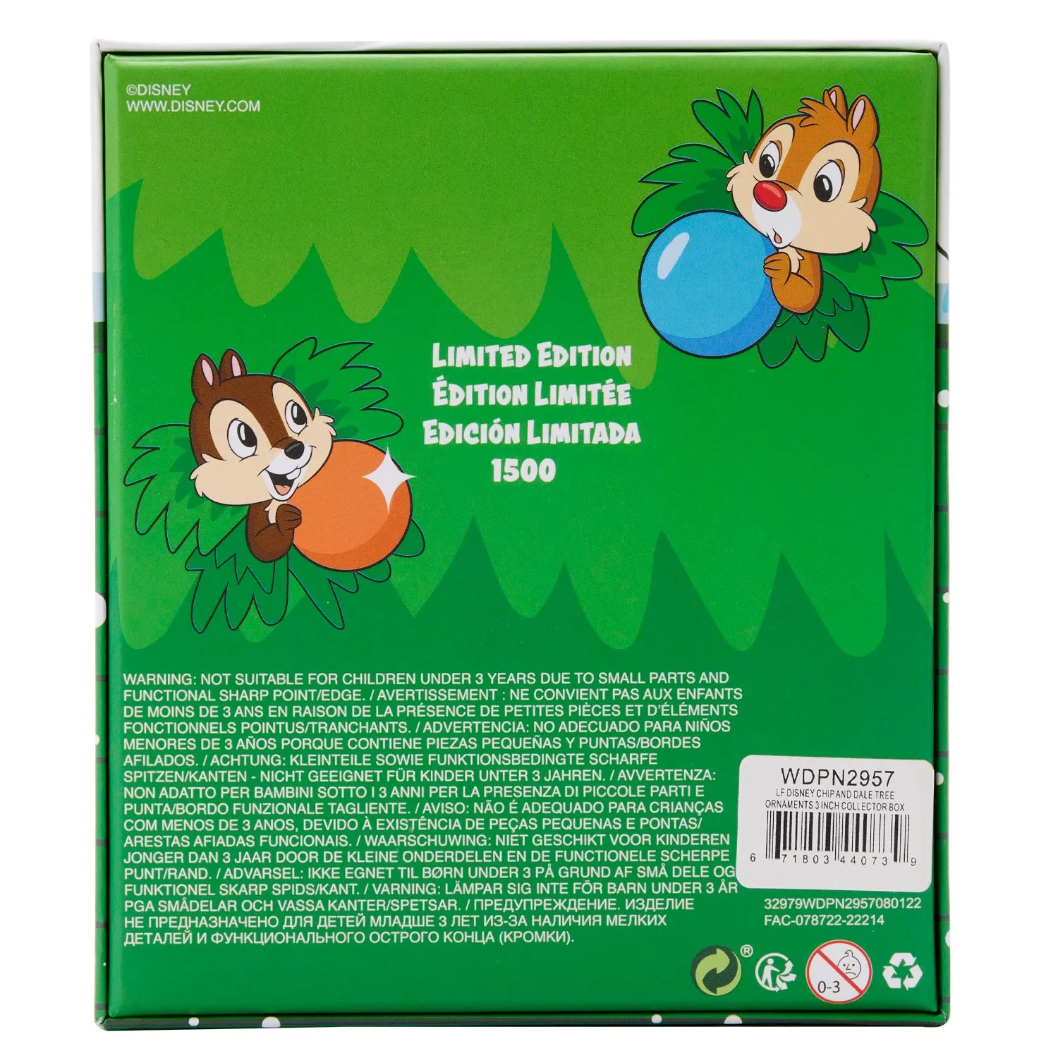 LF Disney Chip And Dale Tree Ornaments 3 Inch Collector Box Pin