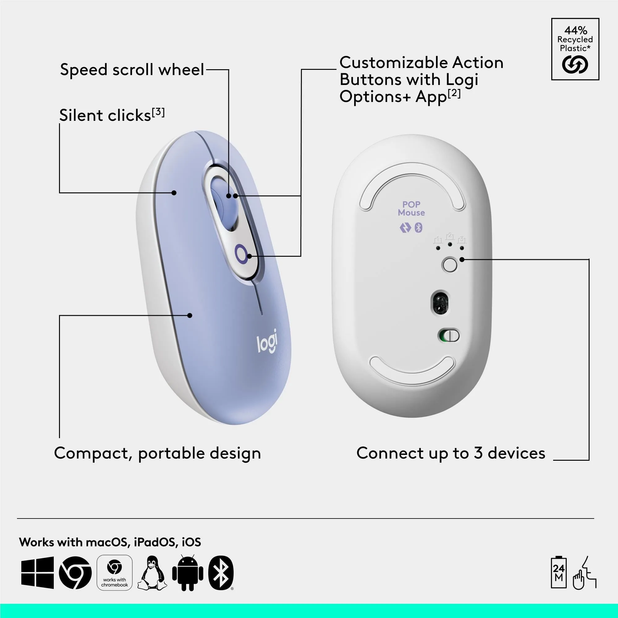 Logitech POP Mouse (Lilac)