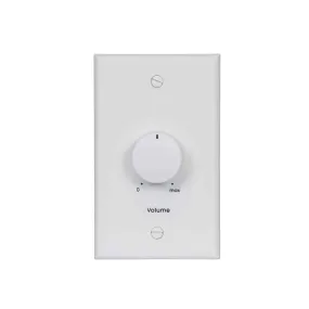 Lowell 100LVC-SW Mono Volume Control with 1-Gang Standard Wall Plate (White)