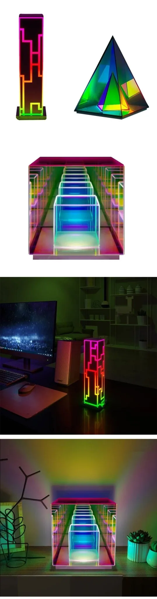 LuxeGlow 3D Ambient Cube Night Light - Illuminate Your Space with Serenity