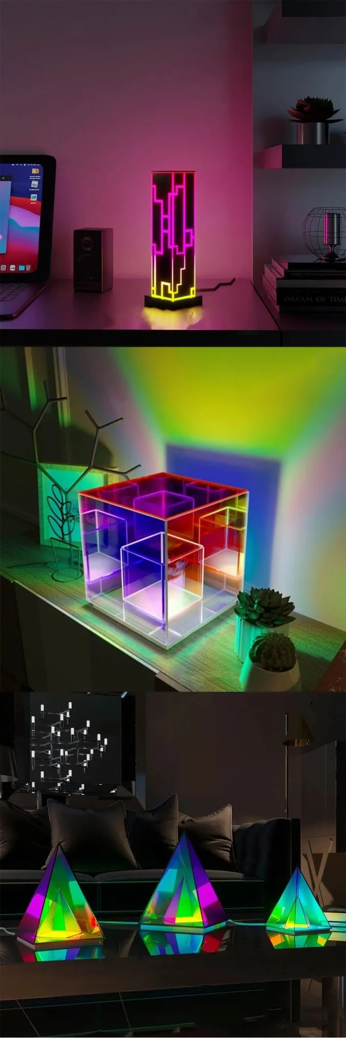 LuxeGlow 3D Ambient Cube Night Light - Illuminate Your Space with Serenity