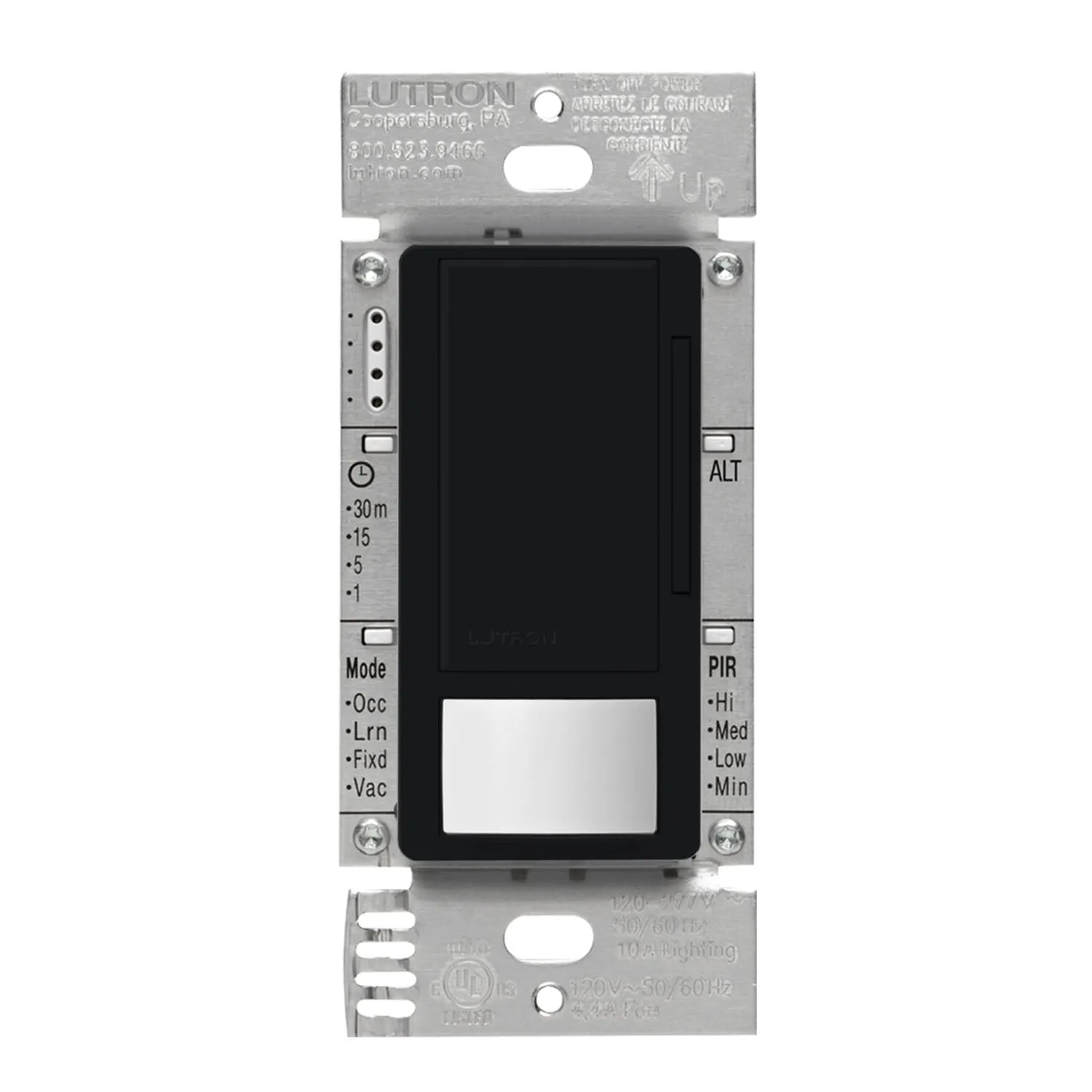 Maestro 120-277V Occupancy/Vacancy Motion Sensor Switch with 0-10V Dimmer PIR, 3-Way/Multi-Location, Black