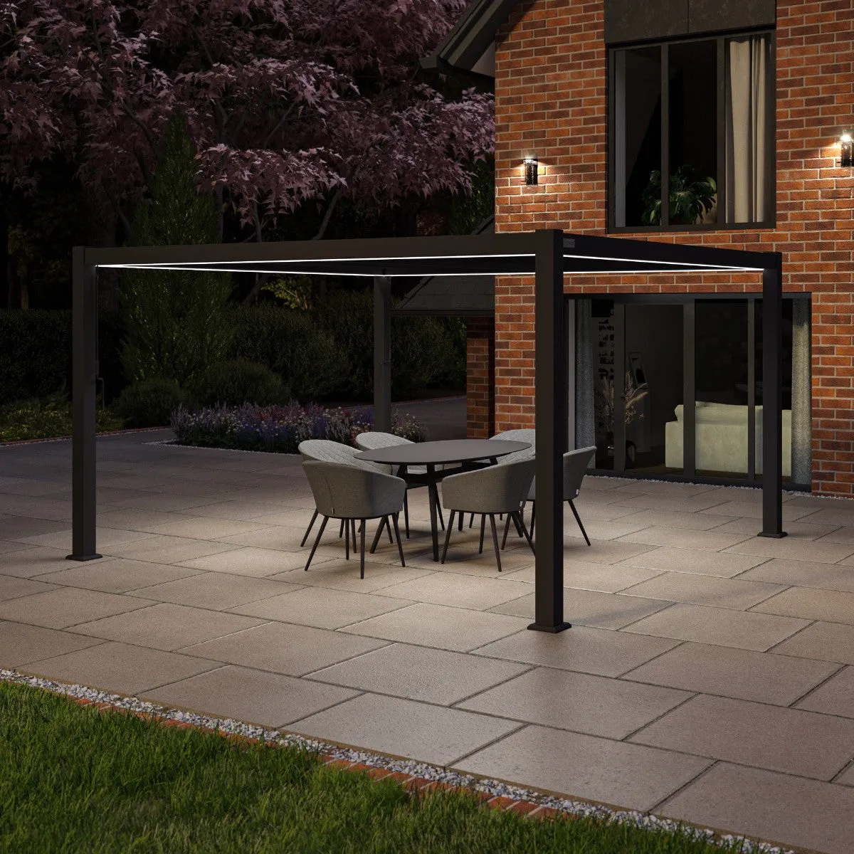 Maze Como Pergola Aluminium Square 4Mx4M Frame Only