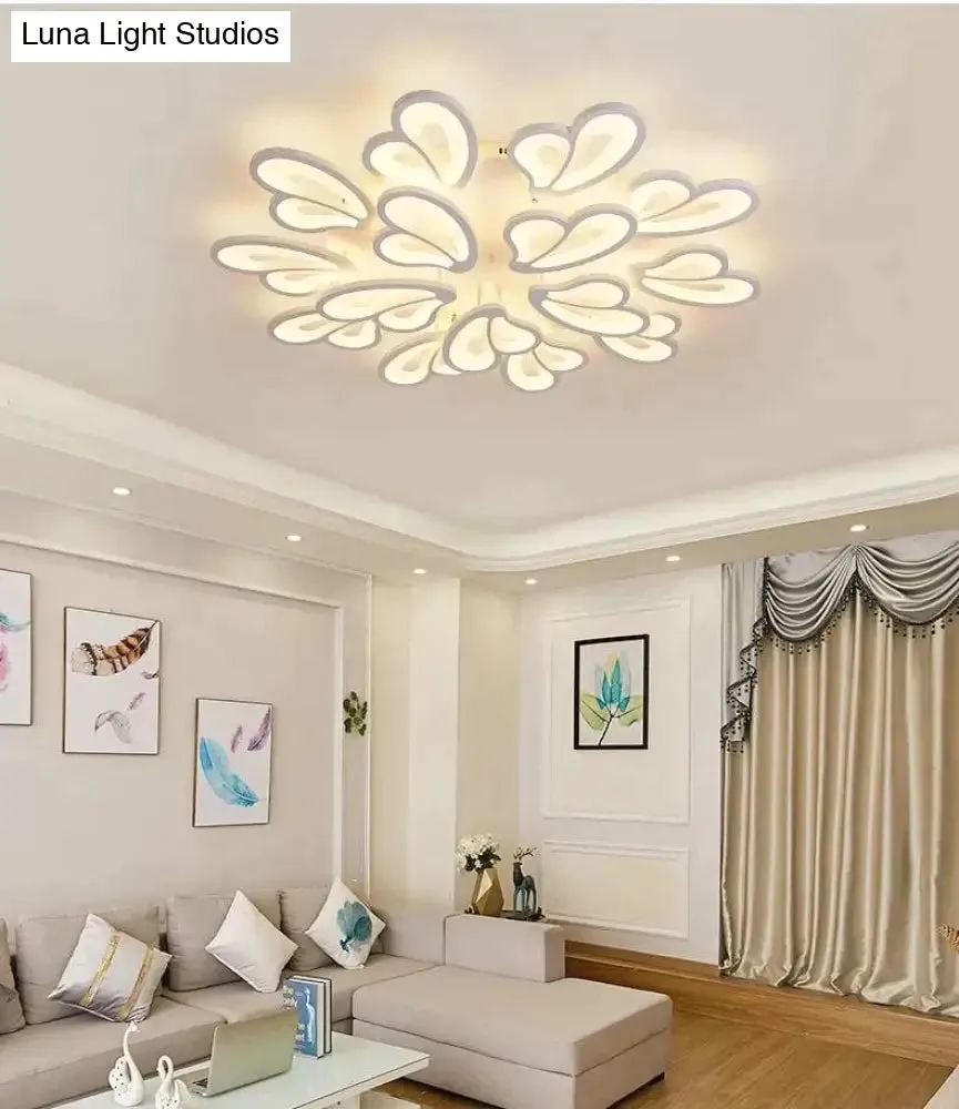Modern Led Ceiling Light Butterfly Lamp Shape With Remote Control Acrylic Lights For Living Room Bedroom Home Lighting
