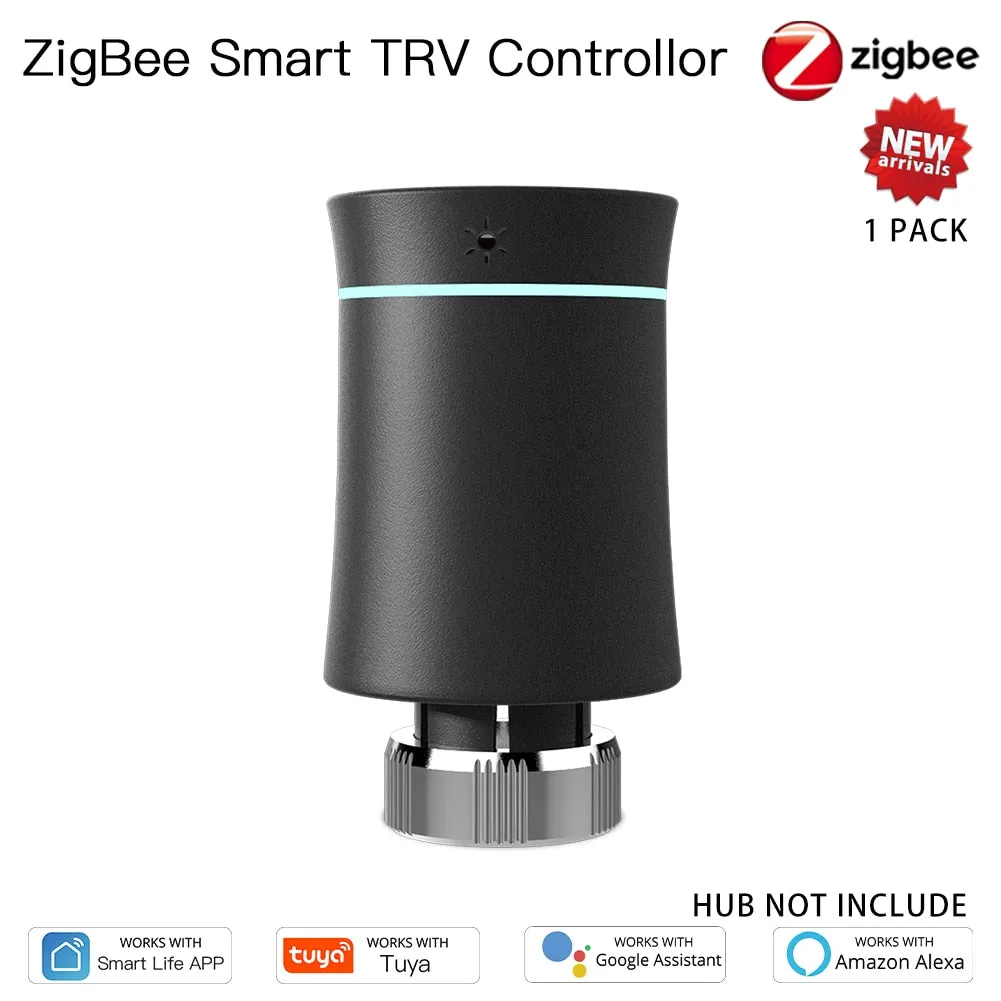 MOES TRV ZigBee 3.0 Tuya New Radiator Actuator Valve Smart Programmable Thermostat Temperature Heater Alexa Voice Control