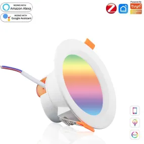 MOES ZigBee Smart LED Downlight Dimming Round Recessed Spot Party Light Bulbs RGB 2700K-6500K W C